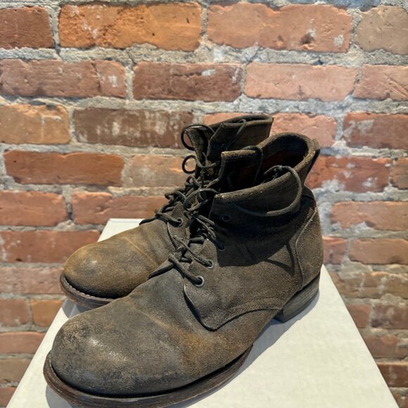 Carpe Diem Distressed Combat Boots – Black Reverse Leather - Picture 6 of 11